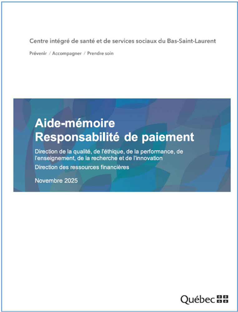 Aide-memoire Resp. paiement CISSSBSL