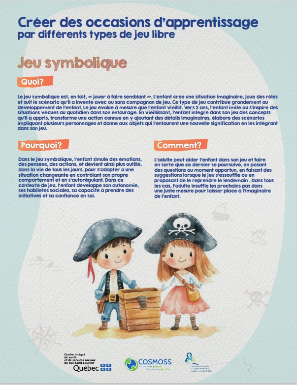 Créer des occasions d'apprentissage par différents types de jeu libre