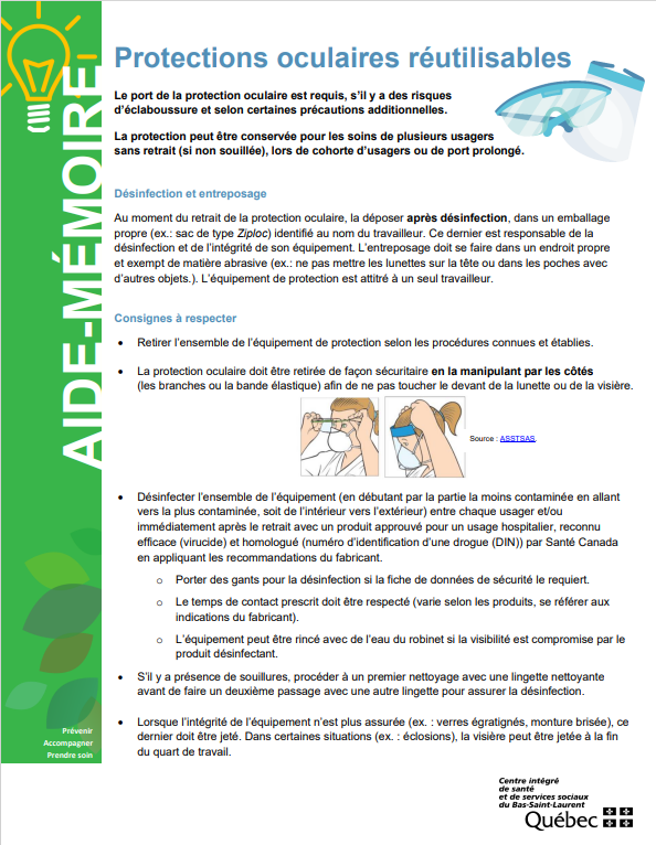 Affiche protection oculaire